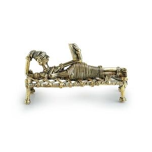 Handmade Antique Brass Dhokra Reading Woman